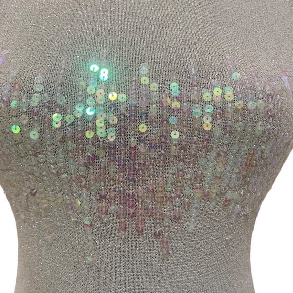 Rue Twenty One Options |Top Gold Shimmering Sequin |Sleeveless Tank Top| Size: L - Picture 4 of 6